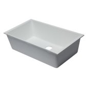  White 33'' Single Bowl Undermount Granite Composite Kitchen Sink, 33'' W x 19-3/8'' D x 9-1/2'' H