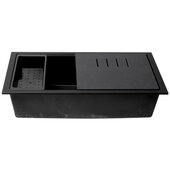ALFI brand 33'' W Granite Composite Workstation Step Rim Single Bowl Undermount Kitchen Sink in Black with Accessories