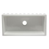  36'' White Reversible Smooth / Fluted Single Bowl Fireclay Farm Sink, 36'' W x 18'' D x 10'' H
