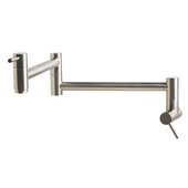  Brushed Stainless Steel Retractable Pot Filler Kitchen Faucet, 6-3/4'' H