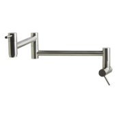  Brushed Stainless Steel Retractable Pot Filler Kitchen Faucet, 6-3/4'' H