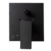 ALFI brand Black Matte Shower Valve with Square Lever Handle and Diverter, 7-1/4'' W x 5-1/8'' D x 2'' H