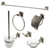  AB9509 Series Brushed Nickel 6-Piece Matching Bathroom Accessory Set