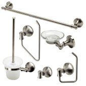  AB9521 Series Brushed Nickel 6-Piece Matching Bathroom Accessory Set