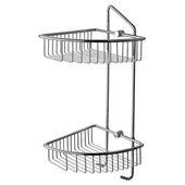  Polished Chrome Corner Mounted Double Basket Shower Shelf Bathroom Accessory, 8-1/4'' W x 8-5/8'' D x 20-1/2'' H
