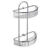  Polished Chrome Wall Mounted Double Basket Shower Shelf Bathroom Accessory, 11'' W x 5-7/8'' D x 16-1/2'' H
