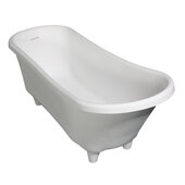 ALFI brand 68'' White Matte Clawfoot Solid Surface Resin Bathtub, 68-1/4'' W x 29-3/8'' D x 28-3/8'' H