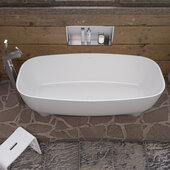 ALFI brand 68'' White Matte Solid Surface Resin Bathtub, 68-3/8'' W x 29-3/4'' D x 28-3/8'' H