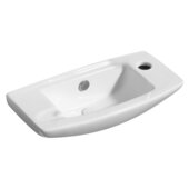 ALFI brand White 20'' Small Wall Mounted Ceramic Sink with Faucet Hole, 20-1/4'' W x 9-7/8'' D x 6-3/4'' H
