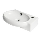 ALFI brand White 17'' Small Wall Mounted Ceramic Sink with Faucet Hole, 16-3/4'' W x 10-3/8'' D x 10-7/8'' H