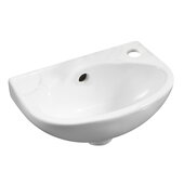 ALFI brand White 14'' Small Wall Mounted Ceramic Sink with Faucet Hole, 14-1/8'' W x 9-1/2'' D x 6-1/8'' H