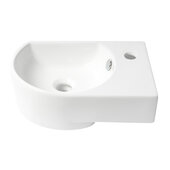 ALFI brand White 16'' W Small Wall Mounted Ceramic Sink with Faucet Hole, 16'' W x 10-5/8'' D x 5-1/2'' H