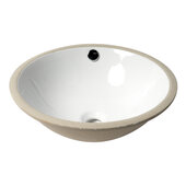 ALFI brand 17'' W White Round Undermount Ceramic Sink, 16-7/8'' Diameter x 6-3/4'' H