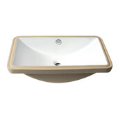 ALFI brand White 24'' W Rectangular Undermount Ceramic Sink, 23-1/4'' W x 16-3/4'' D x 7-1/8'' H