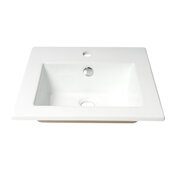 ALFI brand White 17'' W Square Drop In Ceramic Sink with Faucet Hole, 16-3/8'' W x 16-1/8'' D x 6-3/4'' H