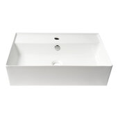 ALFI brand White 24'' W Modern Rectangular Above Mount Ceramic Sink with Faucet Hole, 23-3/8'' W x 15-3/4'' D x 6-1/8'' H