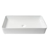 ALFI brand White 24'' W Modern Rectangular Above Mount Ceramic Sink, 24'' W x 13-5/8'' D x 4-3/8'' H