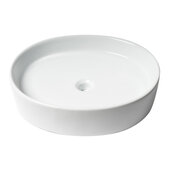 ALFI brand White 22'' W Oval Above Mount Ceramic Sink, 21-5/8'' W x 17-1/2'' D x 5-1/4'' H