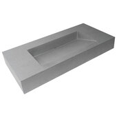 ALFI brand 40'' W Solid Concrete Rectangular Countertop Sink in Gray Matte, 39-3/4'' W x 18-7/8'' D x 5-3/8'' H