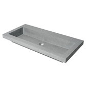 ALFI brand ABCO40TR 40'' Solid Concrete Gray Matte Trough Sink for the Bathroom, 39-1/4'' W x 18-1/2'' D x 5'' H