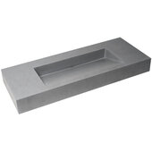 ALFI brand 48'' W Solid Concrete Rectangular Countertop Sink in Gray Matte, 47-5/8'' W x 18-7/8'' D x 5-3/8'' H
