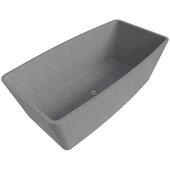 ALFI brand 71'' W Solid Concrete Rectangular Freestanding Bathtub in Gray Matte, 70-7/8'' W x 35-3/8'' D x 22-7/8'' H