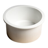 ALFI brand White Round Undermount / Drop In Fireclay Prep Sink, 18-1/2'' Diameter x 9'' H