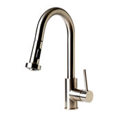 ALFI brand Brushed Nickel Sensor Gooseneck Pull Down Kitchen Faucet, Spout Height: 6-3/4'' W, Spout Reach: 8-3/16'' W
