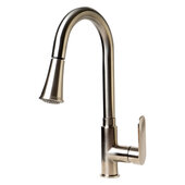 ALFI brand Brushed Nickel Gooseneck Pull Down Kitchen Faucet, Spout Height: 7-1/4'' W, Spout Reach: 8-3/16'' W