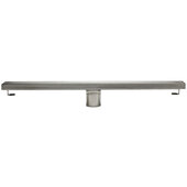 ALFI brand 24'' Modern Linear Shower Drain with Groove Lines in Stainless Steel, 24'' W x 3'' D x 3-1/8'' H