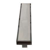 ALFI brand 32'' Modern Linear Shower Drain with Solid Cover in Brushed Stainless Steel, 32'' W x 3'' D x 3-1/8'' H