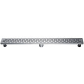 ALFI brand 36'' Modern Linear Shower Drain with Groove Holes in Brushed Stainless Steel, 36'' W x 3'' D x 3-1/8'' H