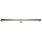 ALFI brand 36'' Modern Linear Shower Drain with Groove Lines in Stainless Steel, 36'' W x 3'' D x 3-1/8'' H