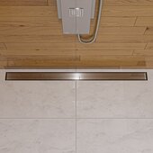ALFI brand 47'' W Polished Stainless Steel Linear Shower Drain with Solid Cover, 47-1/4'' W x 3'' D x 3-1/8'' H