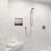 ALFI brand 16'' x 16'' Square Single Shelf Bath Shower Niche in Brushed Stainless Steel, 16'' W x 4'' D x 16'' H