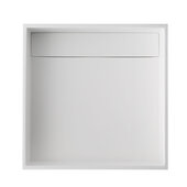ALFI brand Square White Matte Solid Surface Resin Sink with Concealed Drain, 15-1/8'' W x 15-1/8'' D x 4-3/4'' H