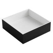 ALFI brand Black Matte 14'' W Square Solid Surface Resin Sink with Concealed Drain, 15-1/8'' W x 15-1/8'' D x 4-3/4'' H