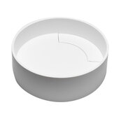 ALFI brand Round White Matte Solid Surface Resin Sink with Concealed Drain, 15-1/8'' Diameter x 4-7/8'' H