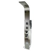 ALFI brand Modern Shower Panel with 4 Body Sprays in Brushed Stainless Steel, 7-7/8'' W x 17-3/4'' D x 59'' H