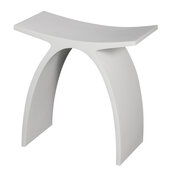 ALFI brand Arched White Matte Solid Surface Resin Bathroom / Shower Stool, 16-1/2'' W x 9'' D x 17-1/8'' H