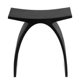 ALFI brand Black Matte Arched Solid Surface Resin Bathroom / Shower Stool, 16-1/2'' W x 9'' D x 17-1/8'' H