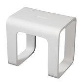 ALFI brand White Matte Solid Surface Resin Bathroom / Shower Stool, 16-13/16'' W x 11-3/4'' D x 16-3/16'' H