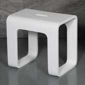 ALFI brand White Matte Solid Surface Resin Bathroom / Shower Stool, 16-13/16'' W x 11-3/4'' D x 16-3/16'' H