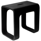 ALFI brand Solid Surface Resin Rectangular Bathroom / Shower Stool in Black Matte, Seat Weight Capacity: 330 lbs, 16-7/8'' W x 11-3/4'' D x 16-1/8'' H