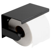 ALFI brand Wall Mounted Stainless Steel Toilet Paper Holder with Shelf in Powder Coated Black Matte, 6-1/8'' W x 3-3/4'' D x 3-3/4'' H
