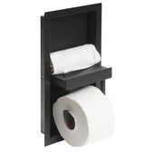 ALFI brand Recessed Mounted Stainless Steel Toilet Paper Holder Niche in Powder Coated Black Matte, 10'' W x 1-3/4'' D x 14-1/2'' H