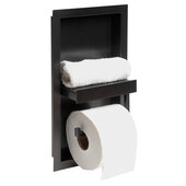 ALFI brand Recessed Mounted Stainless Steel Toilet Paper Holder Niche in Brushed Black PVD, 10'' W x 1-3/4'' D x 14-1/2'' H