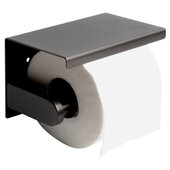 ALFI brand Wall Mounted Stainless Steel Toilet Paper Holder with Shelf in Brushed Black PVD, 6-1/8'' W x 3-3/4'' D x 3-3/4'' H