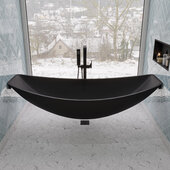 ALFI brand Hammock Tub1-BM Black Matte 79'' Acrylic Suspended Wall Mounted Hammock Bathtub, 78-3/4'' W x 33-1/2'' D x 22-1/4'' H