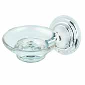  Embassy Series Glass Soap Dish with Wall Mounted Holder in Polished Chrome 